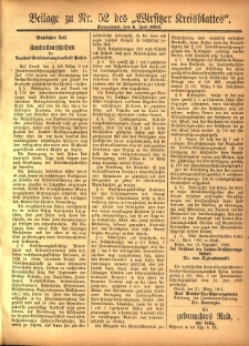 Beilage zu Nr.52 des „Wirsitzer Kreisblattes” 1907.07.06