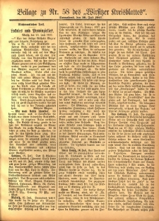 Beilage zu Nr.58 des „Wirsitzer Kreisblattes” 1907.07.20