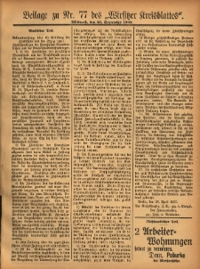 Beilage zu Nr.77 des „Wirsitzer Kreisblattes” 1907.09.25