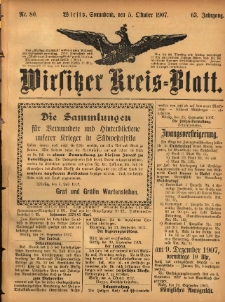 Wirsitzer Kreis-Blatt: herausgegeben vom Königlichen Landraths-Amte 1907.10.05 Jg.63 Nr80
