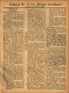Beilage zu Nr.81 des „Wirsitzer Kreisblattes” 1907.10.09
