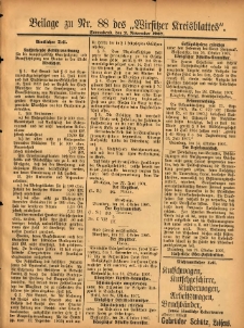 Beilage zu Nr.88 des „Wirsitzer Kreisblattes” 1907.11.02