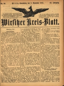 Wirsitzer Kreis-Blatt: herausgegeben vom Königlichen Landraths-Amte 1907.11.09 Jg.63 Nr90