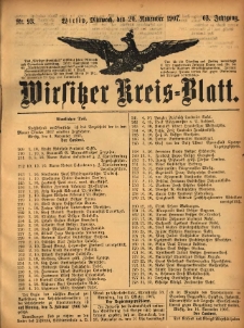 Wirsitzer Kreis-Blatt: herausgegeben vom Königlichen Landraths-Amte 1907.11.20 Jg.63 Nr93