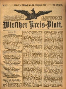 Wirsitzer Kreis-Blatt: herausgegeben vom Königlichen Landraths-Amte 1907.11.27 Jg.63 Nr95