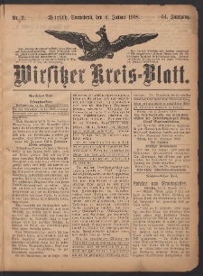 Wirsitzer Kreis-Blatt: herausgegeben vom Königlichen Landraths-Amte 1908.01.04 Jg.64 Nr2