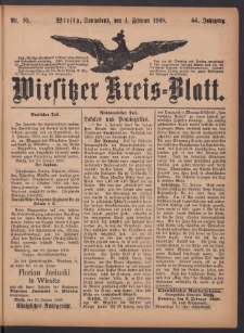 Wirsitzer Kreis-Blatt: herausgegeben vom Königlichen Landraths-Amte 1908.02.01 Jg.64 Nr10
