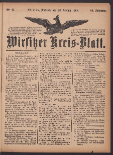 Wirsitzer Kreis-Blatt: herausgegeben vom Königlichen Landraths-Amte 1908.02.26 Jg.64 Nr17