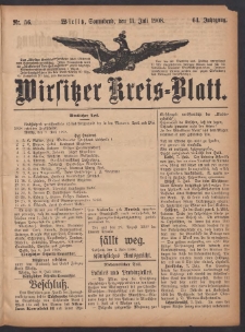 Wirsitzer Kreis-Blatt: herausgegeben vom Königlichen Landraths-Amte 1908.07.11 Jg.64 Nr56