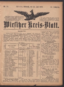 Wirsitzer Kreis-Blatt: herausgegeben vom Königlichen Landraths-Amte 1908.07.22 Jg.64 Nr59