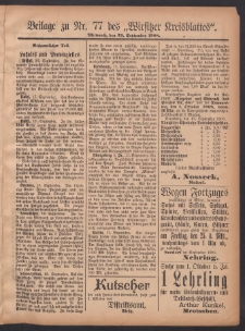 Beilage zu Nr.77 des „Wirsitzer Kreisblattes” 1908.09.23
