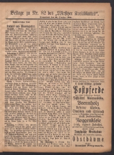 Beilage zu Nr.82 des &bdquo;Wirsitzer Kreisblattes&rdquo; 1908.10.10
