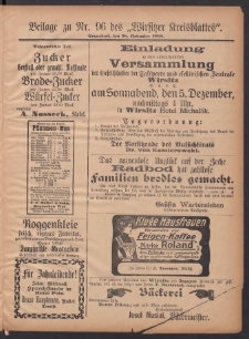 Beilage zu Nr.96 des „Wirsitzer Kreisblattes” 1908.11.28