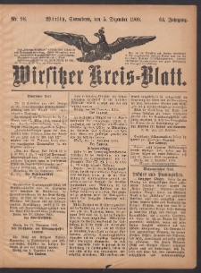 Wirsitzer Kreis-Blatt: herausgegeben vom Königlichen Landraths-Amte 1908.12.05 Jg.64 Nr98