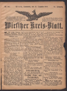 Wirsitzer Kreis-Blatt: herausgegeben vom Königlichen Landraths-Amte 1908.12.23 Jg.64 Nr103