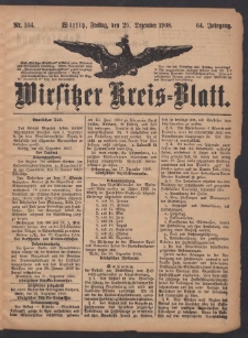 Wirsitzer Kreis-Blatt: herausgegeben vom Königlichen Landraths-Amte 1908.12.25 Jg.64 Nr104