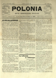 Polonia : revue hebdomadaire polonaise. 1915.08.14 Nr33