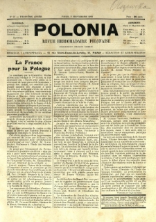 Polonia : revue hebdomadaire polonaise. 1916.09.09 Nr37