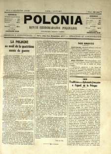 Polonia : revue hebdomadaire polonaise. 1917.08.04 Nr31