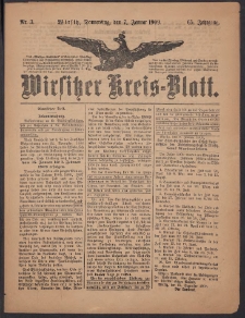 Wirsitzer Kreis-Blatt: herausgegeben vom Königlichen Landraths-Amte 1909.01.07 Jg.65 Nr3