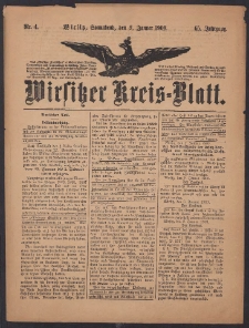 Wirsitzer Kreis-Blatt: herausgegeben vom Königlichen Landraths-Amte 1909.01.09 Jg.65 Nr4