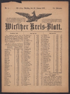 Wirsitzer Kreis-Blatt: herausgegeben vom Königlichen Landraths-Amte 1909.01.12 Jg.65 Nr5