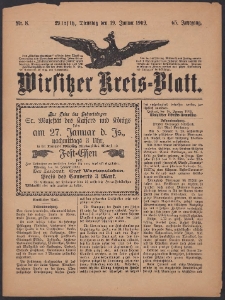 Wirsitzer Kreis-Blatt: herausgegeben vom Königlichen Landraths-Amte 1909.01.19 Jg.65 Nr8