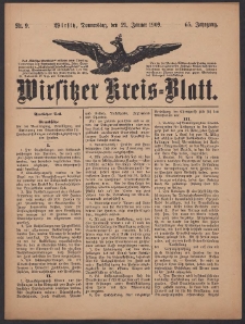 Wirsitzer Kreis-Blatt: herausgegeben vom Königlichen Landraths-Amte 1909.01.21 Jg.65 Nr9