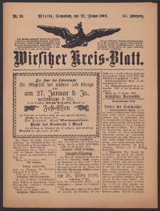 Wirsitzer Kreis-Blatt: herausgegeben vom Königlichen Landraths-Amte 1909.01.23 Jg.65 Nr10