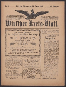 Wirsitzer Kreis-Blatt: herausgegeben vom Königlichen Landraths-Amte 1909.01.26 Jg.65 Nr11