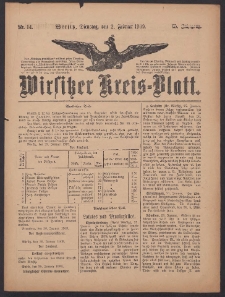 Wirsitzer Kreis-Blatt: herausgegeben vom Königlichen Landraths-Amte 1909.02.02 Jg.65 Nr14