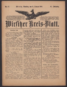 Wirsitzer Kreis-Blatt: herausgegeben vom Königlichen Landraths-Amte 1909.02.09 Jg.65 Nr 17
