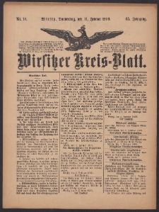 Wirsitzer Kreis-Blatt: herausgegeben vom Königlichen Landraths-Amte 1909.02.11 Jg.65 Nr18