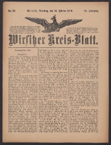 Wirsitzer Kreis-Blatt: herausgegeben vom Königlichen Landraths-Amte 1909.02.16 Jg.65 Nr20
