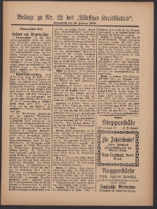 Beilage zu Nr.22 des „Wirsitzer Kreisblattes” 1909.02.20