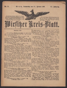 Wirsitzer Kreis-Blatt: herausgegeben vom Königlichen Landraths-Amte 1909.02.25 Jg.65 Nr24
