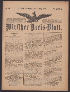 Wirsitzer Kreis-Blatt: herausgegeben vom Königlichen Landraths-Amte 1909.03.04 Jg.65 Nr27