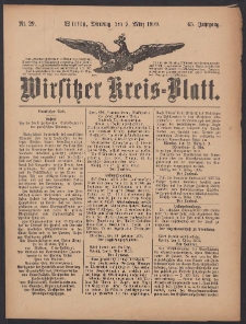 Wirsitzer Kreis-Blatt: herausgegeben vom Königlichen Landraths-Amte 1909.03.09 Jg.65 Nr29