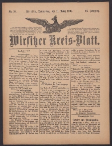 Wirsitzer Kreis-Blatt: herausgegeben vom Königlichen Landraths-Amte 1909.03.11 Jg.65 Nr30