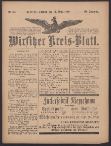 Wirsitzer Kreis-Blatt: herausgegeben vom Königlichen Landraths-Amte 1909.03.16 Jg.65 Nr32