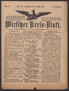 Wirsitzer Kreis-Blatt: herausgegeben vom Königlichen Landraths-Amte 1909.03.23 Jg.65 Nr35
