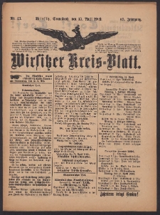 Wirsitzer Kreis-Blatt: herausgegeben vom Königlichen Landraths-Amte 1909.04.10 Jg.65 Nr43