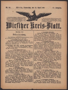 Wirsitzer Kreis-Blatt: herausgegeben vom Königlichen Landraths-Amte 1909.04.15 Jg.65 Nr44