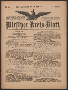 Wirsitzer Kreis-Blatt: herausgegeben vom Königlichen Landraths-Amte 1909.04.20 Jg.65 Nr 46