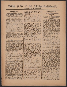 Beilage zu Nr.47 des „Wirsitzer Kreisblattes” 1909.04.22