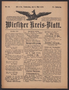 Wirsitzer Kreis-Blatt: herausgegeben vom Königlichen Landraths-Amte 1909.05.06 Jg.65 Nr53