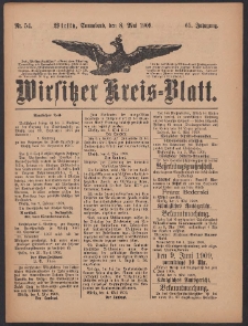 Wirsitzer Kreis-Blatt: herausgegeben vom Königlichen Landraths-Amte 1909.05.08 Jg.65 Nr54