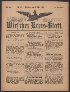 Wirsitzer Kreis-Blatt: herausgegeben vom Königlichen Landraths-Amte 1909.05.11 Jg.65 Nr55