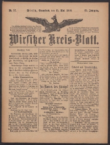 Wirsitzer Kreis-Blatt: herausgegeben vom Königlichen Landraths-Amte 1909.05.15 Jg.65 Nr57