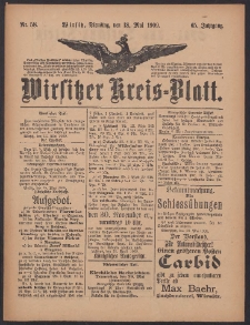 Wirsitzer Kreis-Blatt: herausgegeben vom Königlichen Landraths-Amte 1909.05.18 Jg.65 Nr58